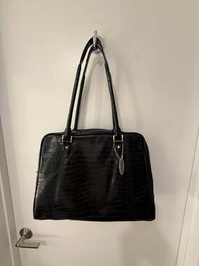 Mobile Edge Milano 17" Faux-Crocodile Laptop Tote Bag with Red Interior